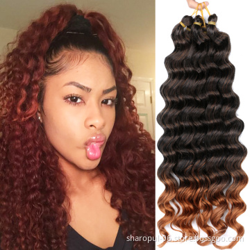 cheap deep wave crochet hair style deep twist for locs style 18inch crochet braid hair extension